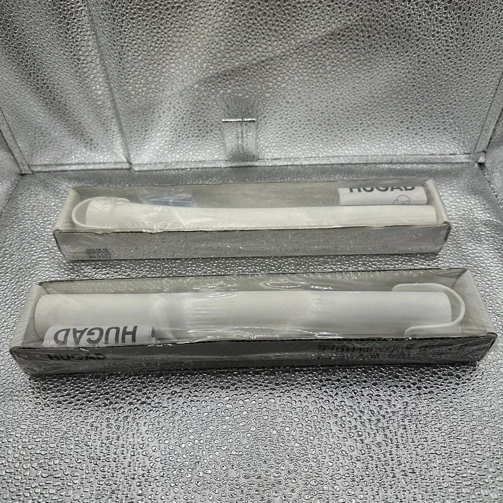 New IKEA HUGAD White Flexible Curtain Rod Corner Connector Set of 2 202.199.22